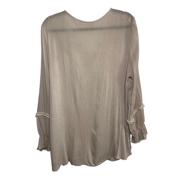 Soft Surroundings Clementine Tassel Tunic Blouse Size Large Pastel Artsy Boho - Picture 3 of 11